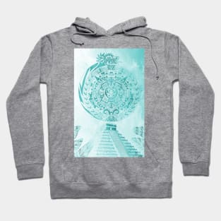 teotihuacan pyramid sunshine in aztec pattern Hoodie